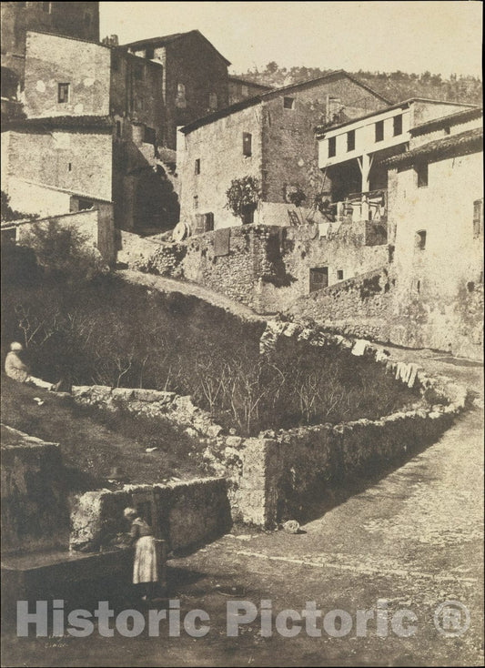 Photo Print : Charles Nègre - A Street in Grasse : Vintage Wall Art