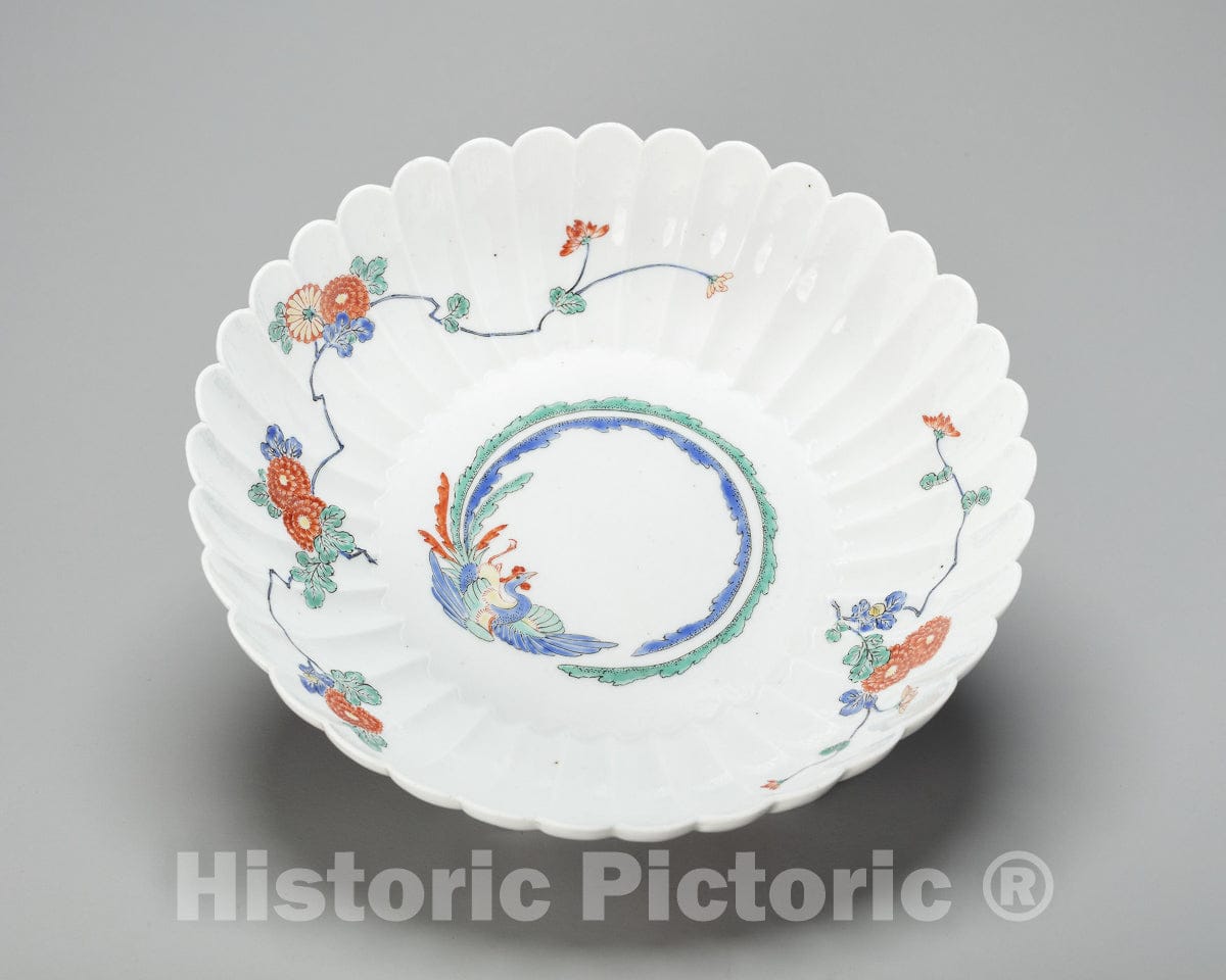 Art Print : Arita-Ware Kakiemon Floral-shaped Bowl, c 1700, Vintage Wall Decor :