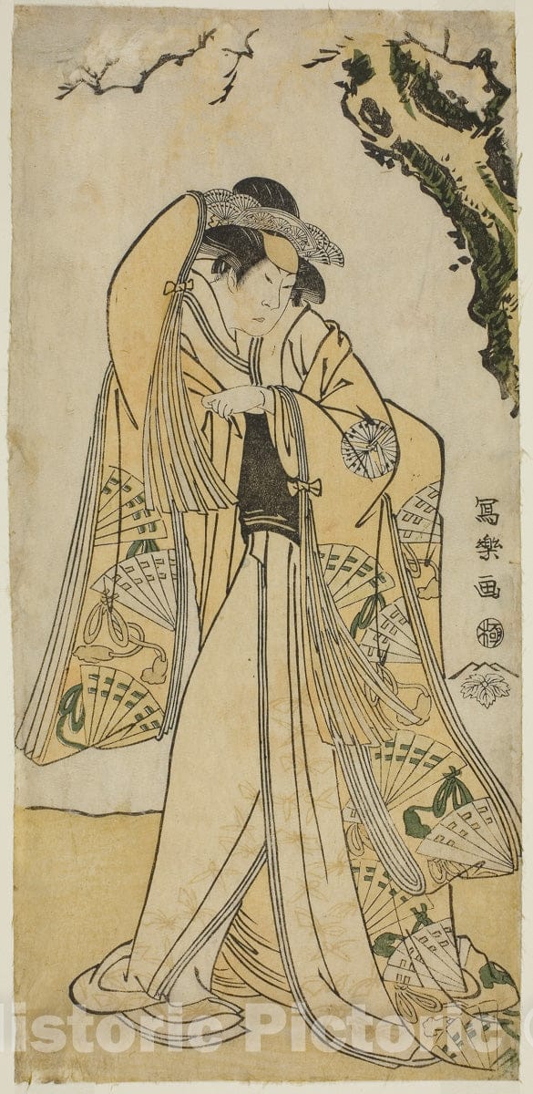 Art Print : The actor Sakakiyama Sangoro as Princess Odae, the daughter of the Senior Regent Michinaga, Toshusai Sharaku , c 1794, Vintage Wall Decor :