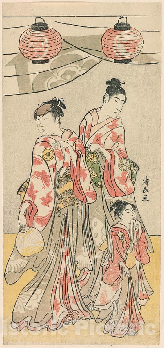 Art Print : A pentaptych of eleven actors celebrating the festival of the shrine of the Soga brothers, Torii Kiyonaga, c 1788, Vintage Wall Decor :