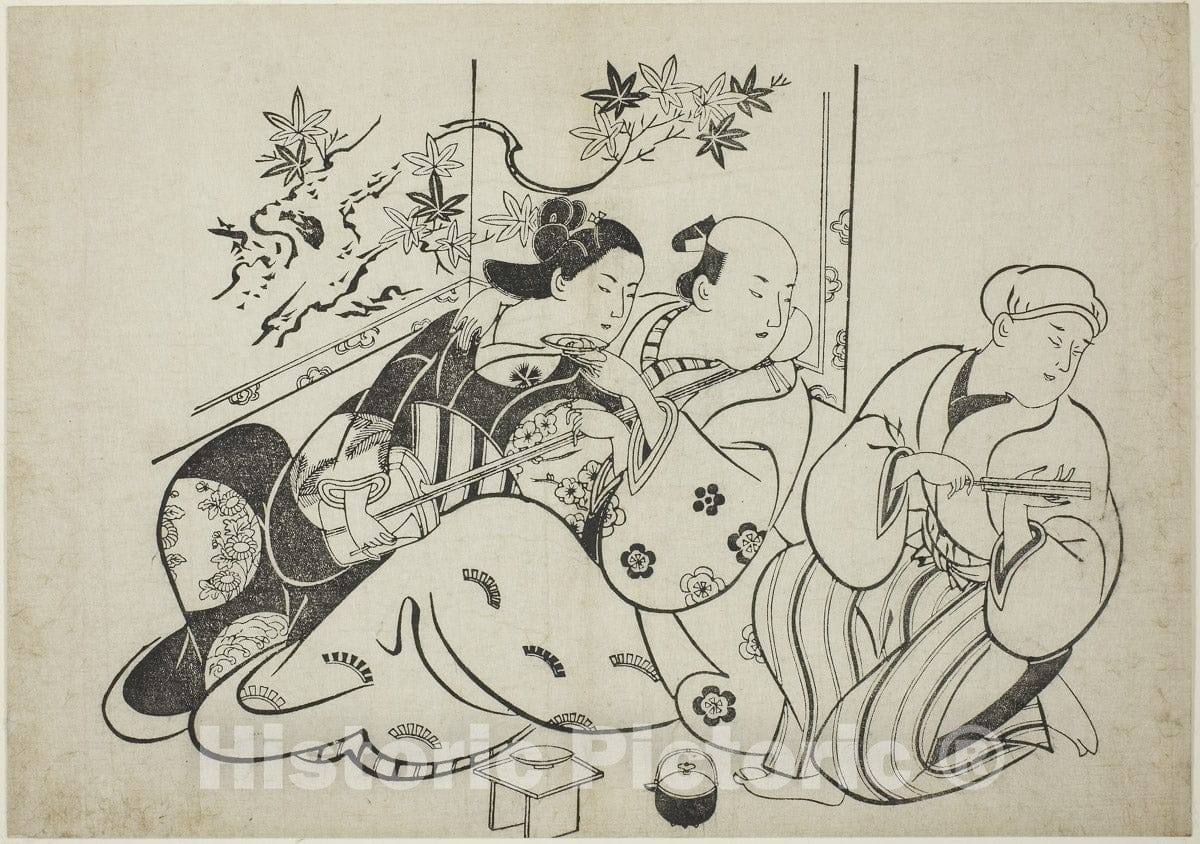 Art Print : A Professional Baffoon, from a untitled series of twelve prints, Torii Kiyonobu I, c 1705, Vintage Wall Decor :