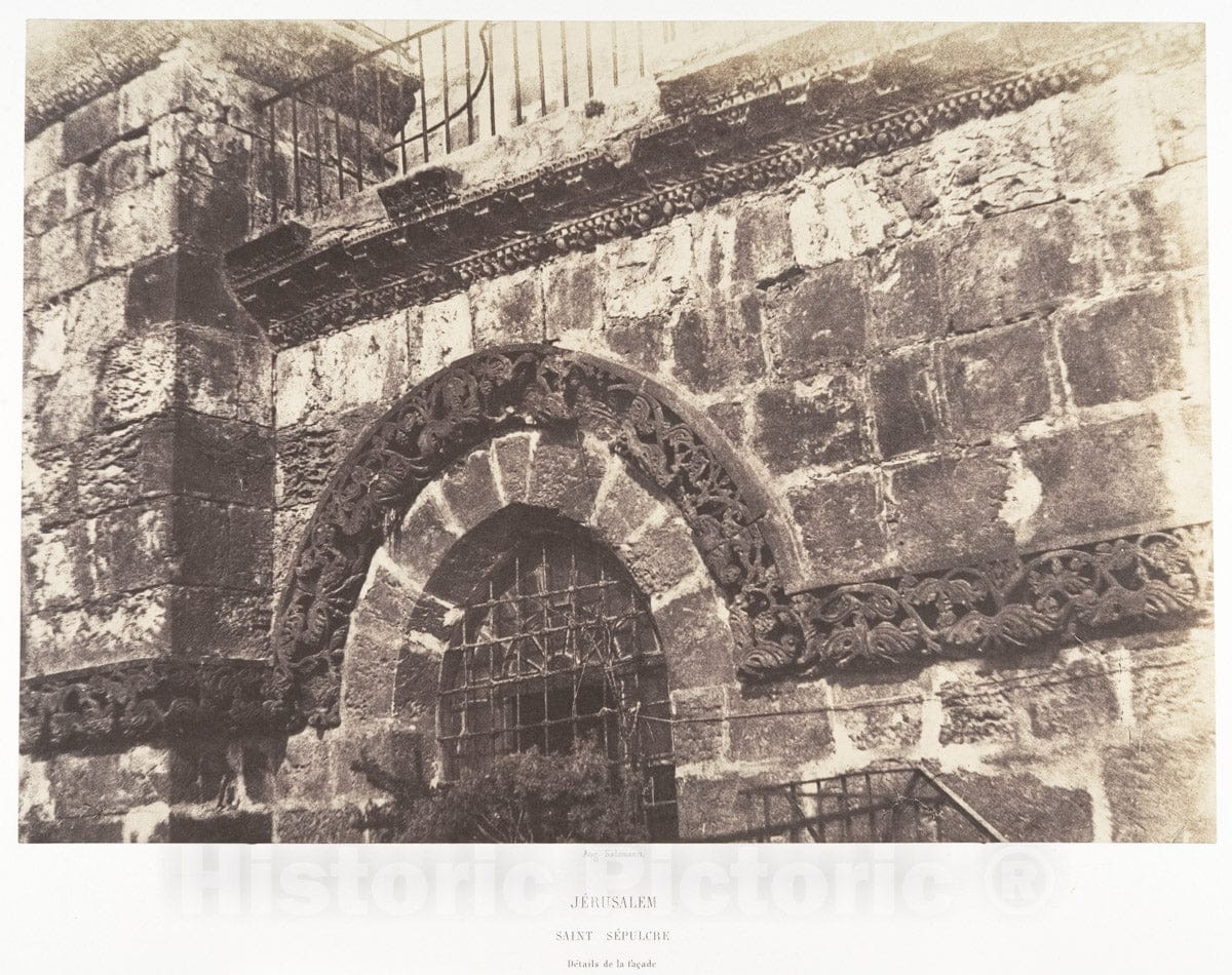 Photo Print : Auguste Salzmann - Jérusalem, Saint-Sépulcre, Détails de la façade : Vintage Wall Art