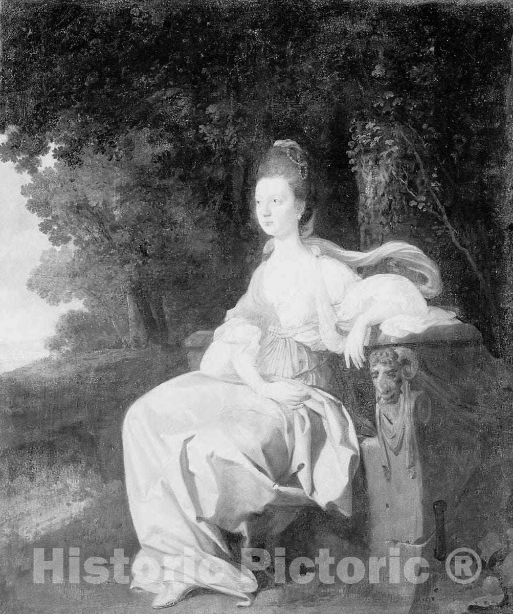 Art Print : Portrait of a Lady, Possibly of the Stanley Family, British School, c 1775, Vintage Wall Decor :