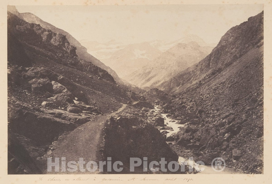 Photo Print : Joseph Vigier - Le Chaos en allant à Gavarnie, St-Sauveur : Vintage Wall Art