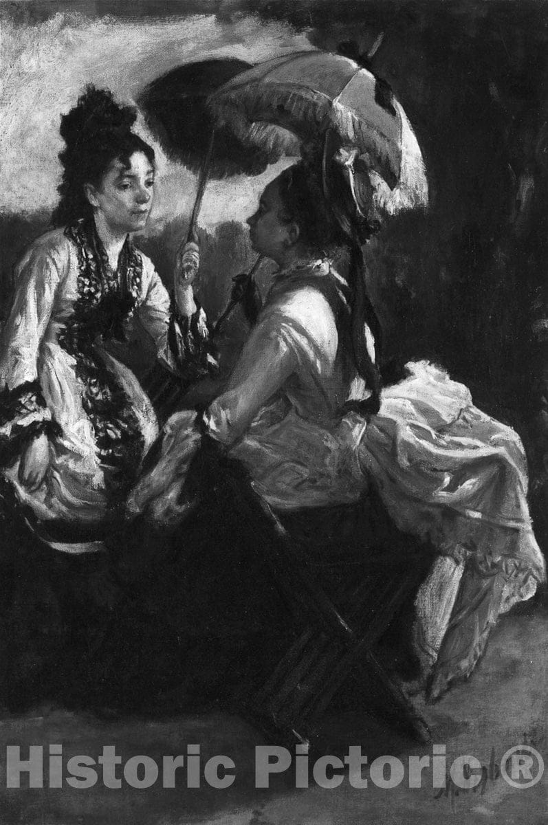 Art Print : The Conversation, Marcellin Gilbert Desboutin, c 1879, Vintage Wall Decor :