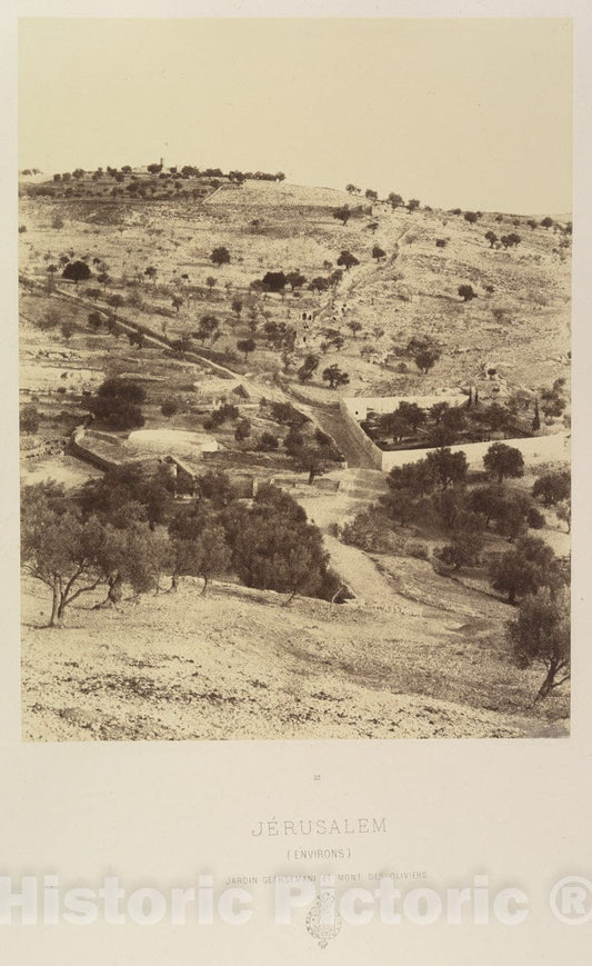 Photo Print : Louis de Clercq - Jérusalem. (Environs) Jardin Gethsemani et Mont des Oliviers : Vintage Wall Art