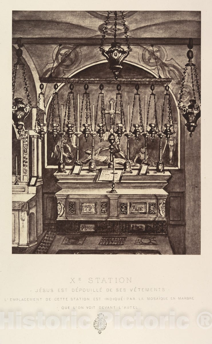 Photo Print : Xe Station. Jesus est depouille de SES Vetements. - Artist: Louis de Clercq - Created: 1860 : Vintage Wall Art