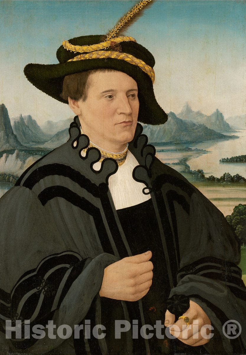 Art Print : Portrait of Fridrich Rorbach, Conrad Faber, c 1532, Vintage Wall Decor :