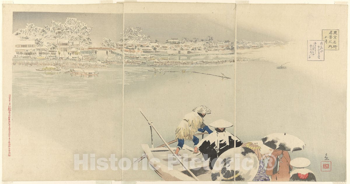 Art Print : True Views of Famous Places in Tokyo (Tokyo meisho shinkei no uchi), Kobayashi Kiyochika, c 1895, Vintage Wall Decor :