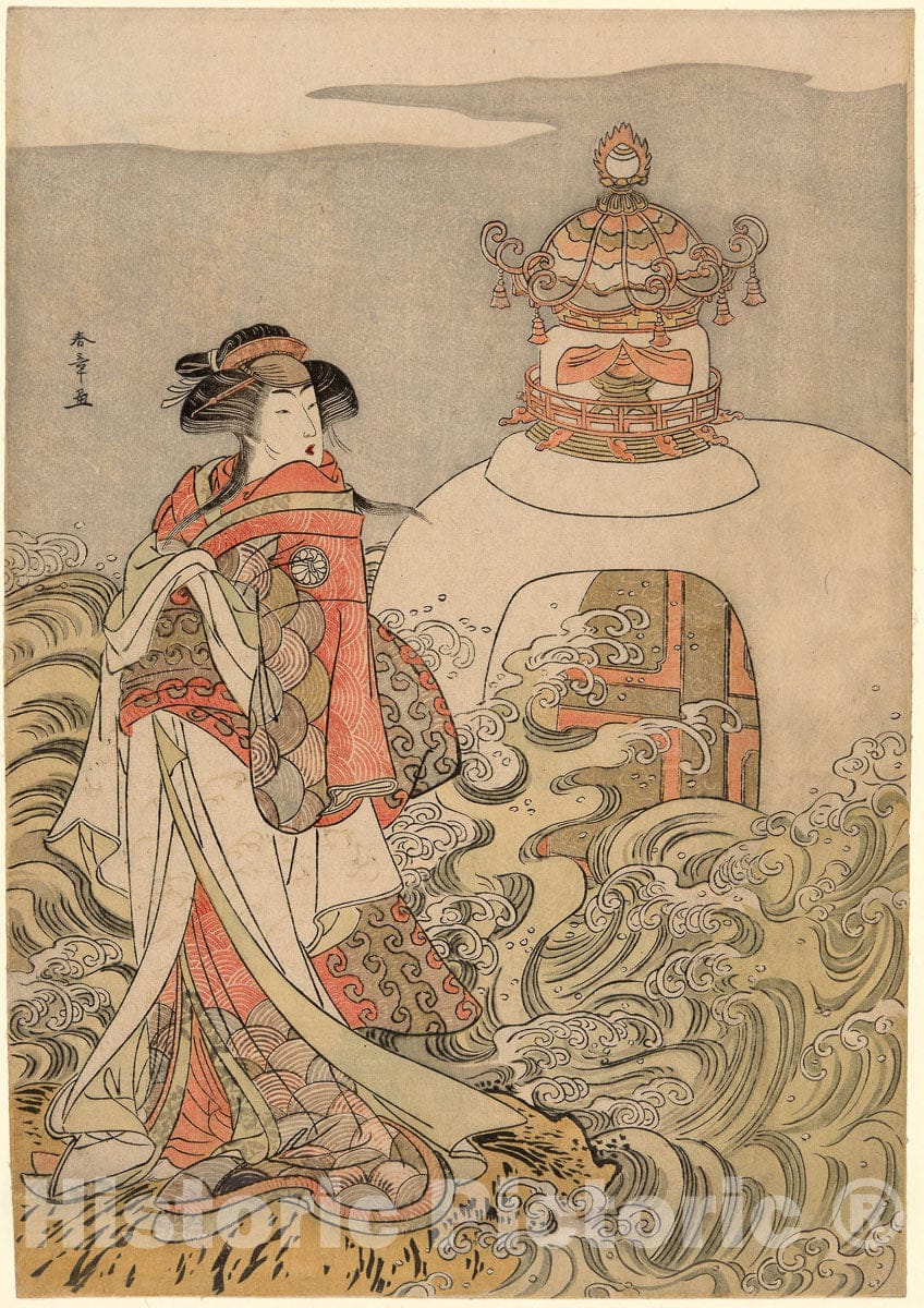 Art Print : Saki Masuya Ume no Kachidoki v1, Katsukawa Shunsho, c 1778, Vintage Wall Decor :