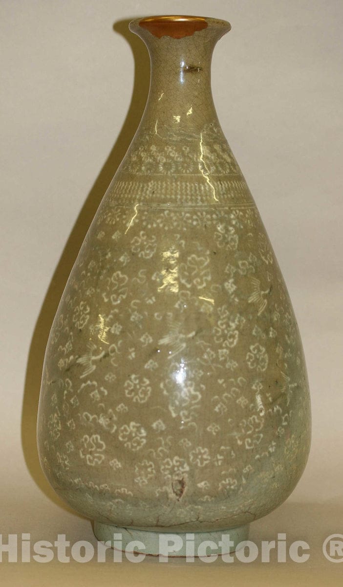 Art Print : Bottle vase, c 1249, Vintage Wall Decor :