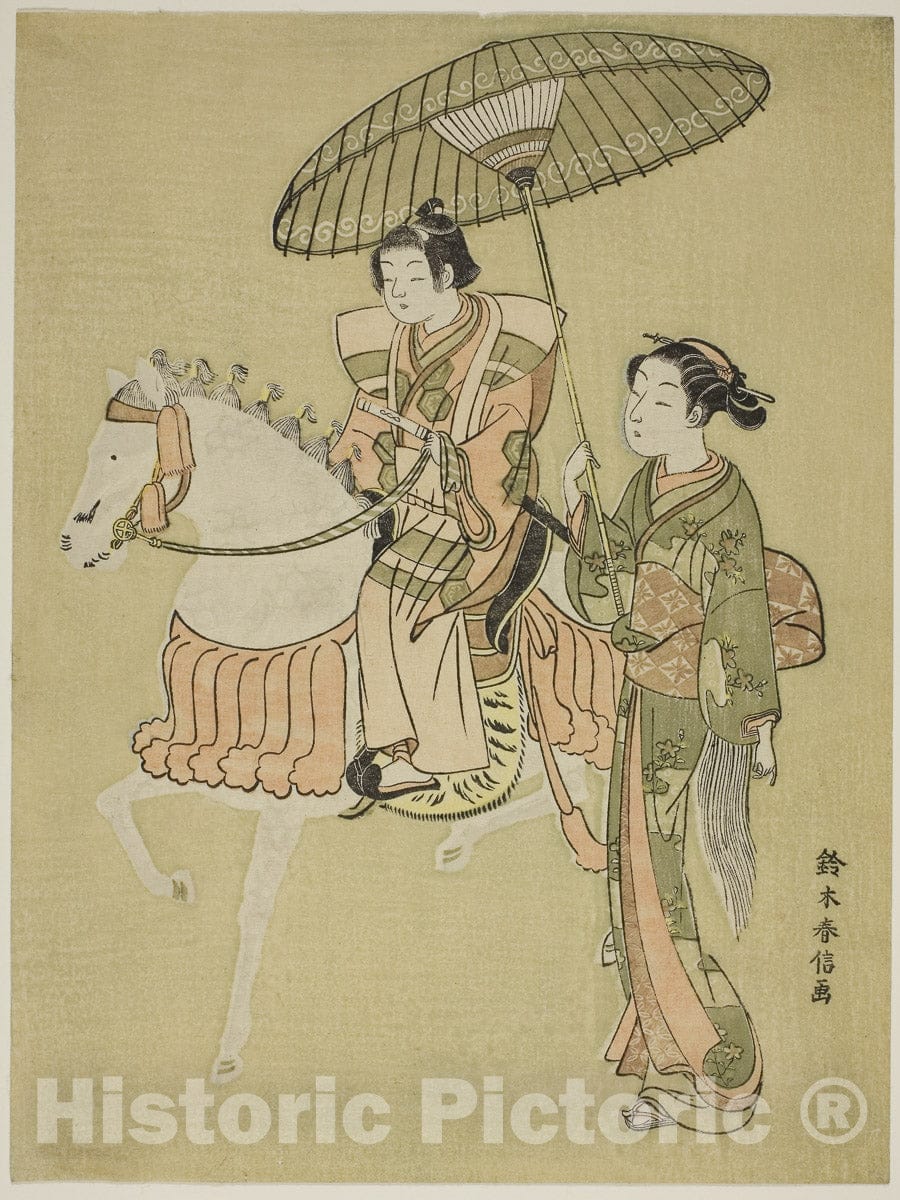Art Print : The Young Horseman, Suzuki Harunobu, c 1766, Vintage Wall Decor :