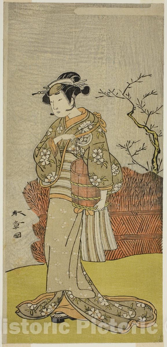 Art Print : Onna Aruji Hatsuyuki no Sekai v2, Katsukawa Shunsho, c 1773, Vintage Wall Decor :