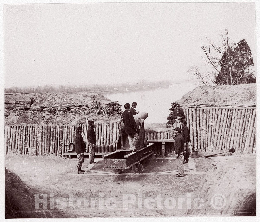Photo Print : Andrew Joseph Russell - Cox's Landing, James River : Vintage Wall Art