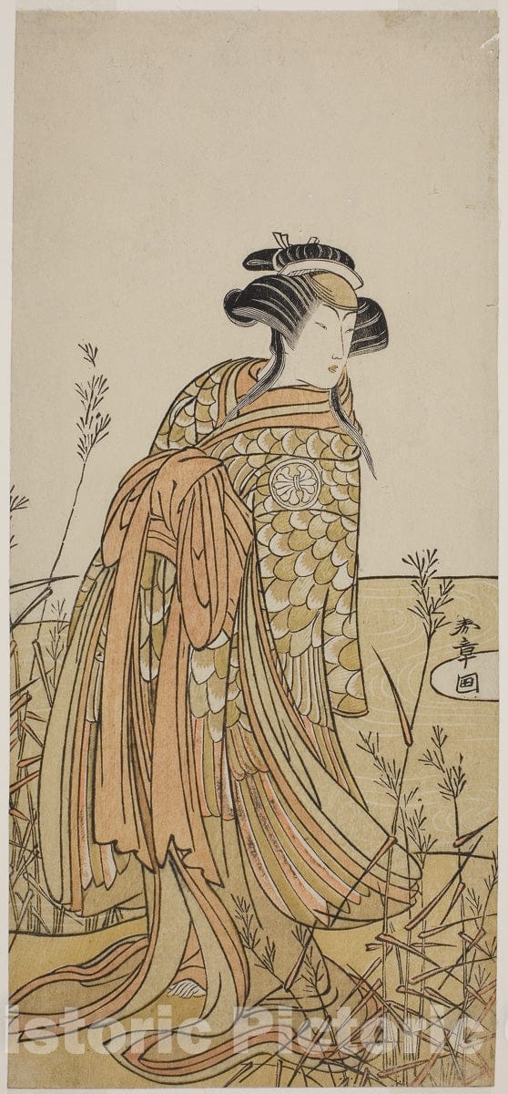 Art Print : Hana-zumo Genji Hiiki v4, Katsukawa Shunsho, c 1775, Vintage Wall Decor :