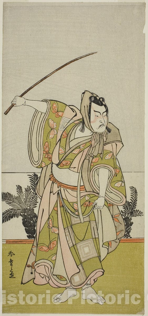 Art Print : Chigo Suzuri Aoyagi Soga v1, Katsukawa Shunsho, c 1777, Vintage Wall Decor :