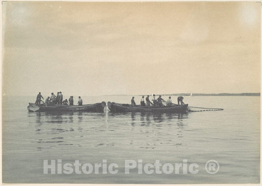 Photo Print : Charles E. Bolles - Hauling in Nets, Long Island Sound : Vintage Wall Art