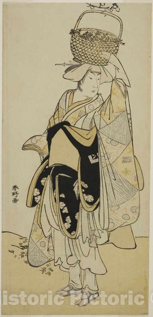 Art Print : Hatsuhana Mimasu Soga, Katsukawa Shunko I, c 1780, Vintage Wall Decor :