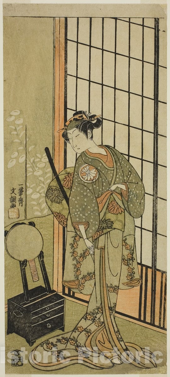 Art Print : Soga Moyo Aigo no Wakamatsu, Performed at the Nakamura Theater, Ippitsusai Buncho, c 1769, Vintage Wall Decor :