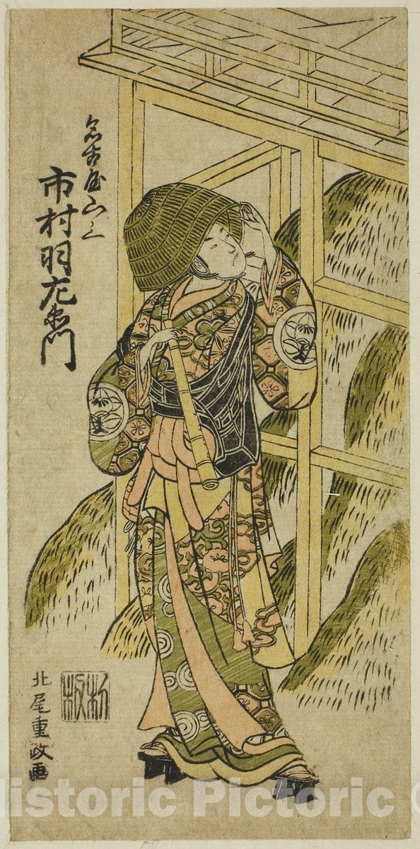 Art Print : Higashiyama-dono Kabuki no Tsuitachi v2, Kitao Shigemasa, 1766, Vintage Wall Decor :