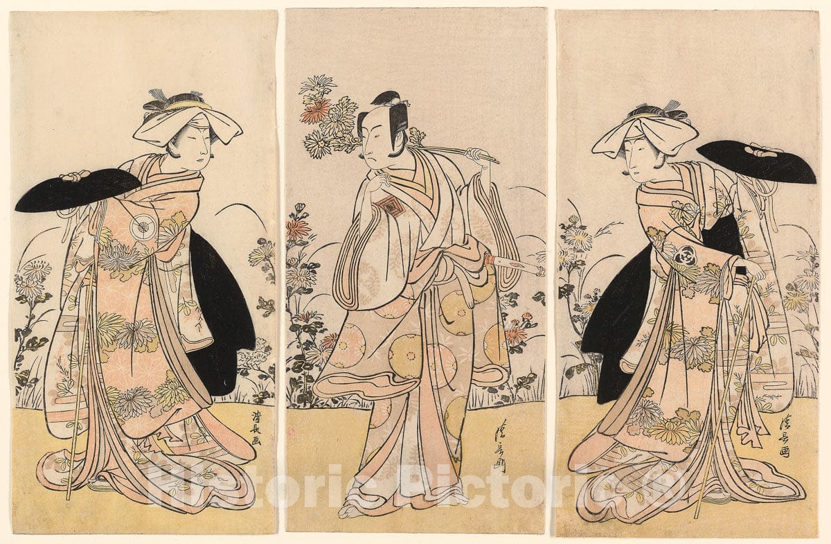 Art Print : Drama Moto Mishi Yuki Sakae Hachi-no-ki, Torii Kiyonaga, c 1778, Vintage Wall Decor :