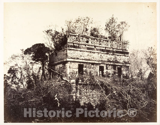 Photo Print : Désiré Charnay - La Prison, à Chichen-Itza : Vintage Wall Art