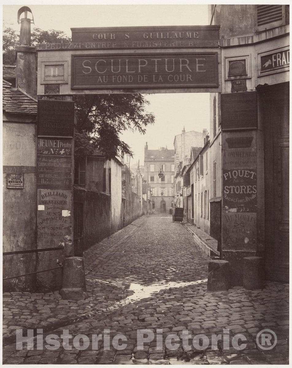 Photo Print : Charles Marville - Cour Saint-Guillaume : Vintage Wall Art