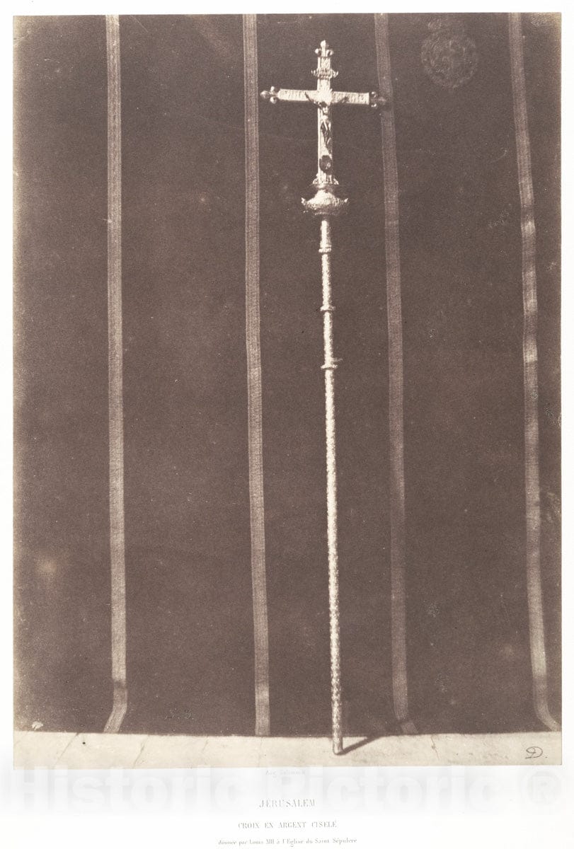 Photo Print : Auguste Salzmann - Jérusalem, croix en argent ciselé, donnée par Louis XIII à l'Eglise du Saint Sépulcre : Vintage Wall Art