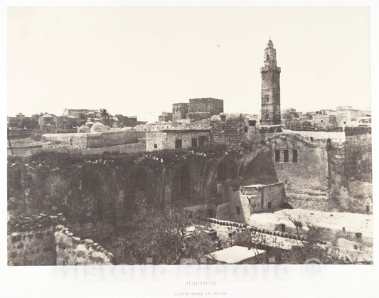 Photo Print : Auguste Salzmann - Jérusalem, Sainte-Marie-la-Latine : Vintage Wall Art