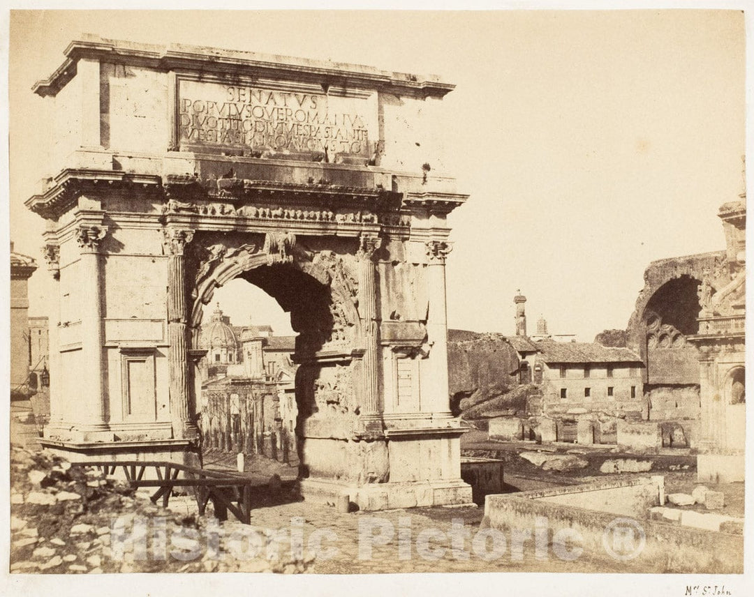 Photo Print : Jane Martha St. John - Arch of Titus : Vintage Wall Art