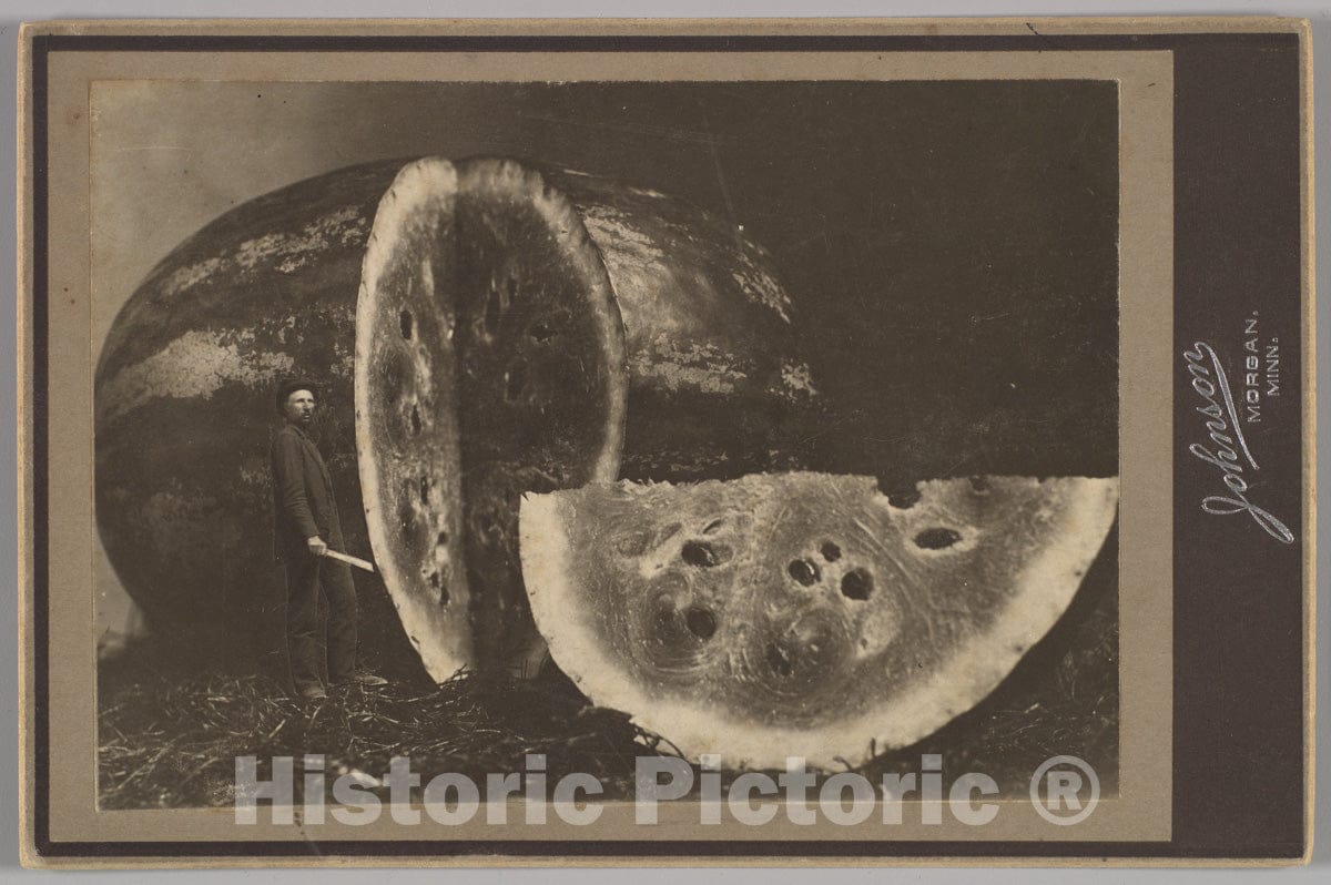 Art Print : Johnson - Man Cutting Watermelon : Vintage Wall Art
