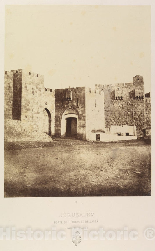 Photo Print : Louis de Clercq - Jérusalem. Porte de Hebron et de Jaffa. (BAB-el-Khalil) : Vintage Wall Art
