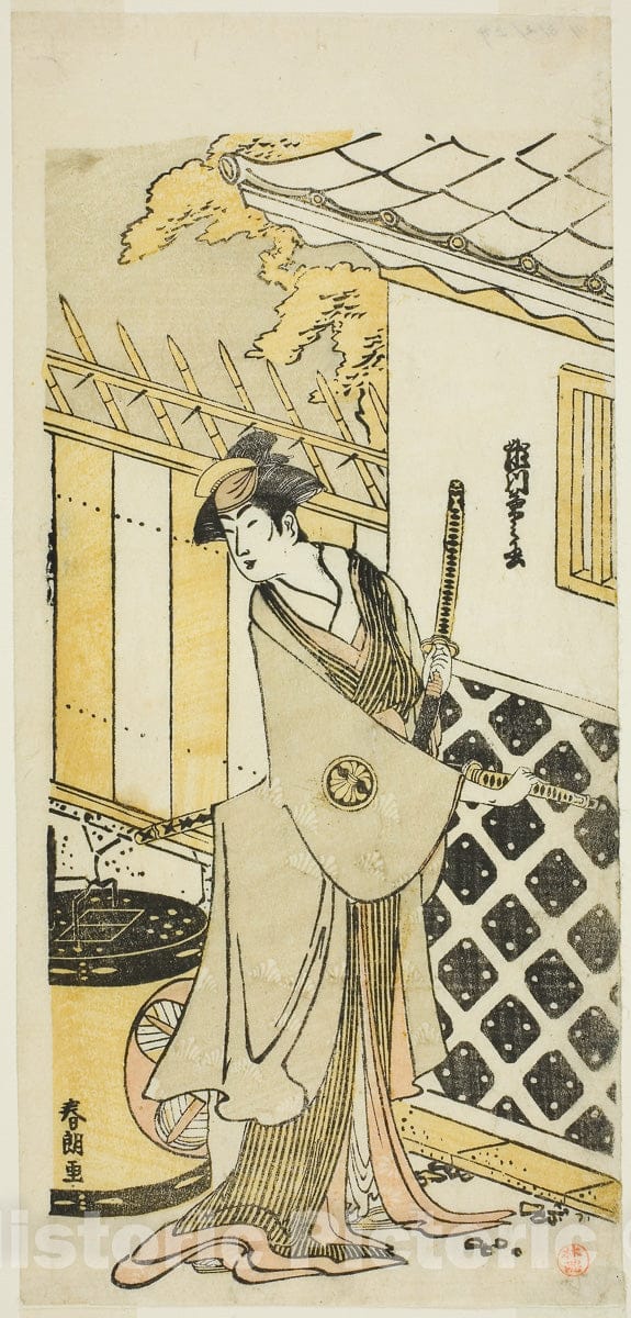 Art Print : The Actor Segawa Kikunojo III as a Woman of a Samurai Family, Katsushika Hokusai, c 1786, Vintage Wall Decor :