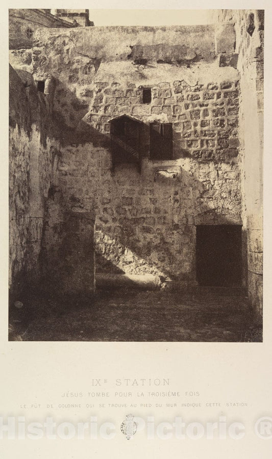 Photo Print : IXe Station. Jesus tombe Pour la troisieme fois. - Artist: Louis de Clercq - Created: 1860 : Vintage Wall Art