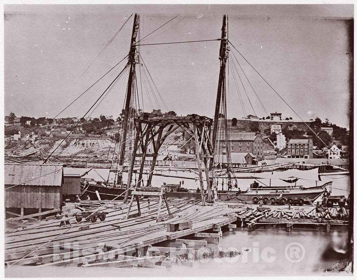 Photo Print : John Reekie - Wharf Opposite Richmond : Vintage Wall Art
