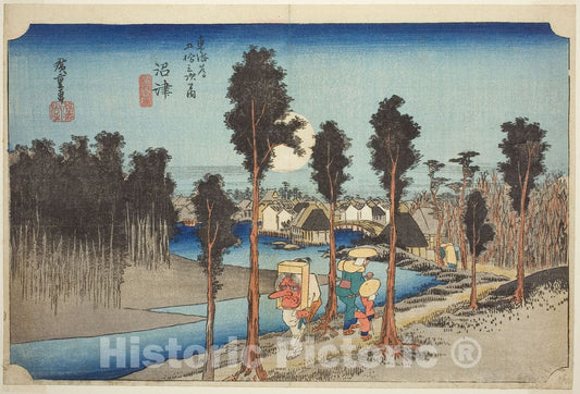 Art Print : Numazu: Twilight (Numazu, tasogare zu), Utagawa Hiroshige, c 1834, Vintage Wall Decor :
