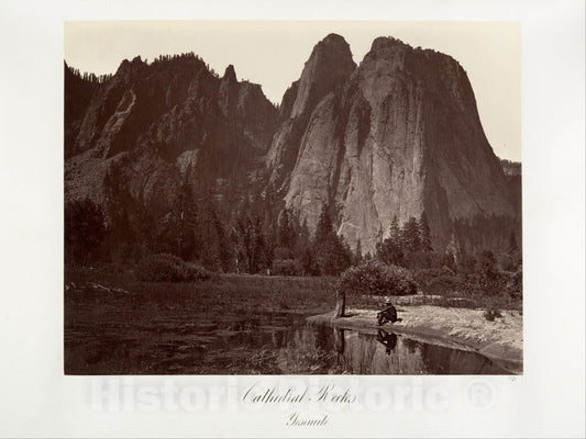 Photo Print : Carleton E. Watkins - Cathedral Rocks, Yosemite 1 : Vintage Wall Art