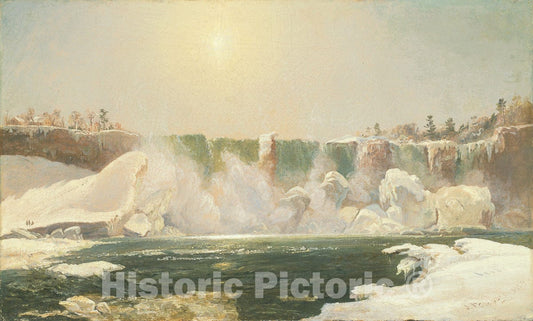 Art Print : Niagara Falls in Winter, Jasper Francis Cropsey, c 1916, Vintage Wall Decor :