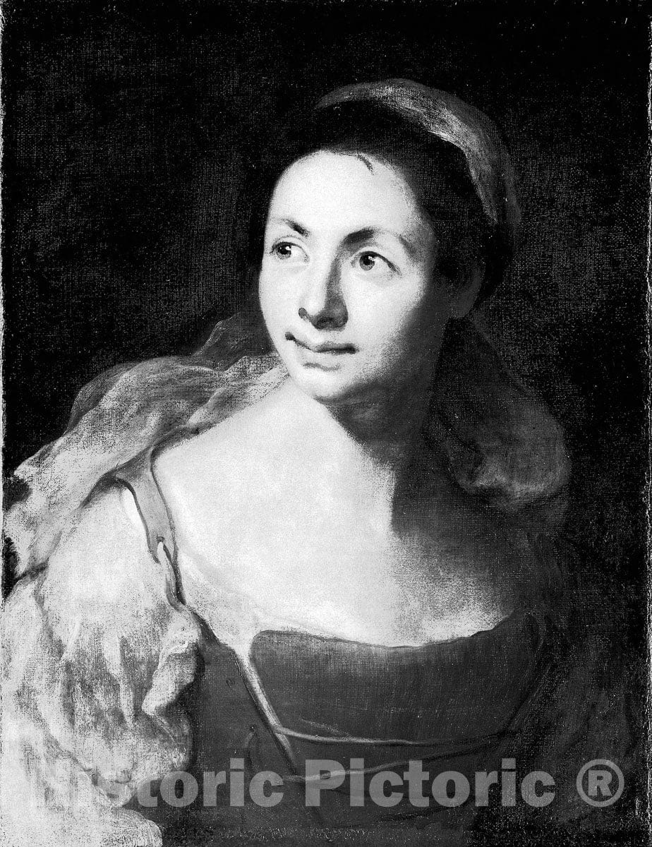Art Print : Portrait of a Girl, Francesco Solimena, c 1668, Vintage Wall Decor :