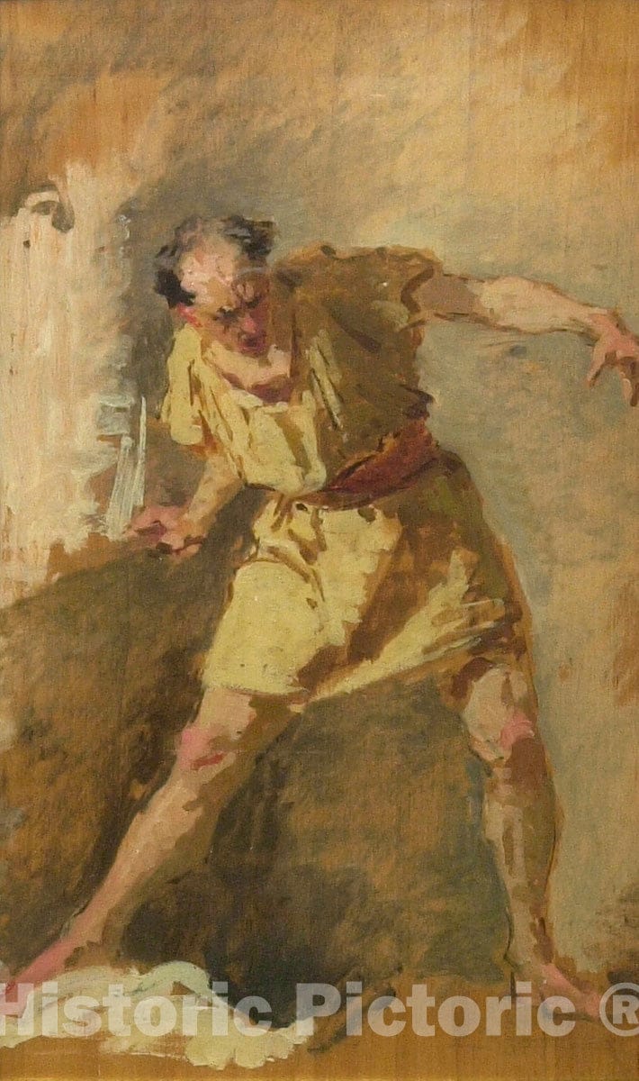 Art Print : The Gladiator, Domenico Morelli, c 1914, Vintage Wall Decor :