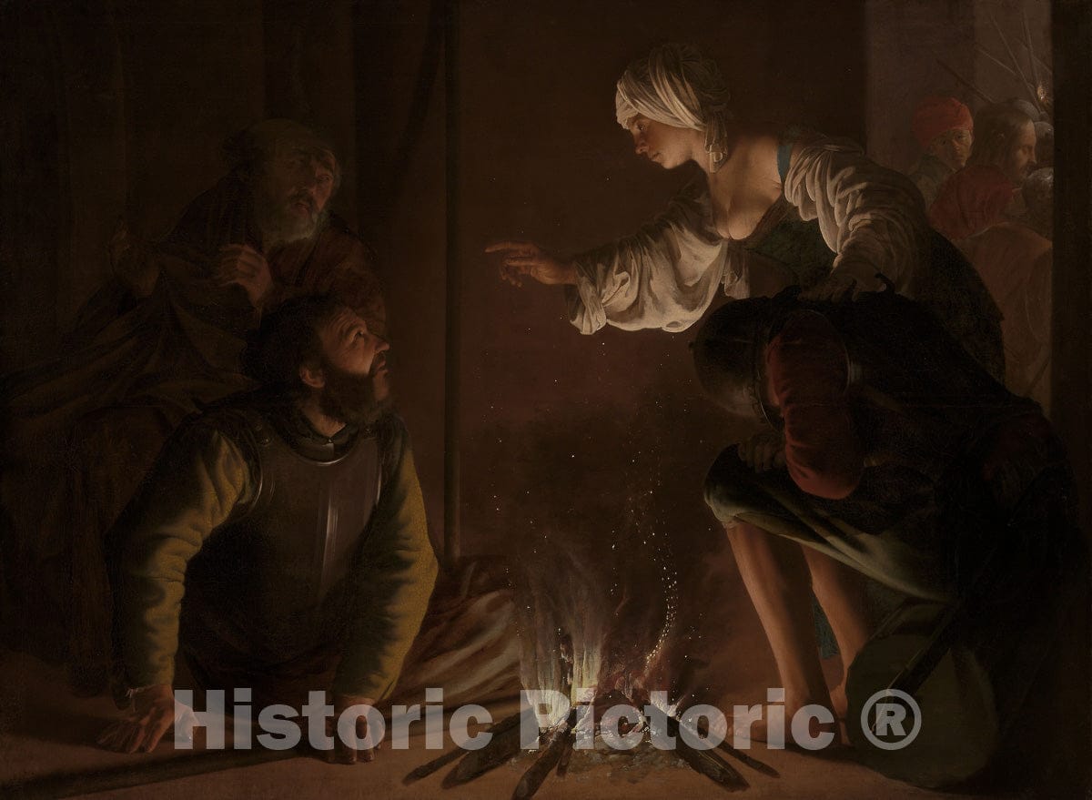 Art Print : The Denial of Saint Peter, Hendrick Terbrugghen, c 1706, Vintage Wall Decor :