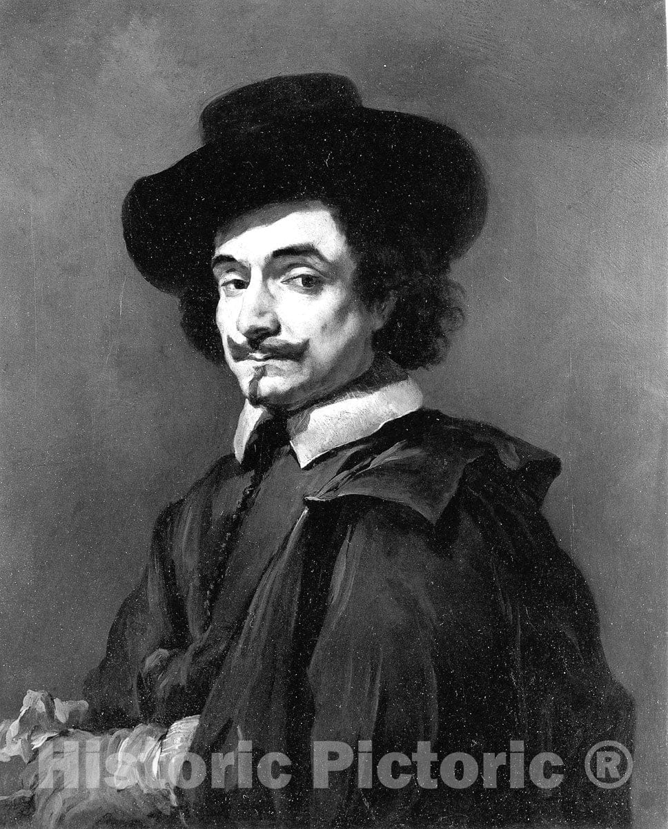 Art Print : Portrait of a Man, Jan Baptist Weenix, c 1927, Vintage Wall Decor :