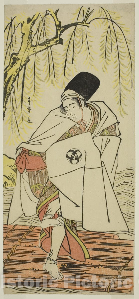 Art Print : Sakikaese Yuki no Miyoshino, Katsukawa Shunsho, c 1781, Vintage Wall Decor :