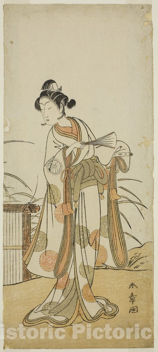 Art Print : Chigo Sakura Jusan Kane v3, Katsukawa Shunsho, c 1781, Vintage Wall Decor :
