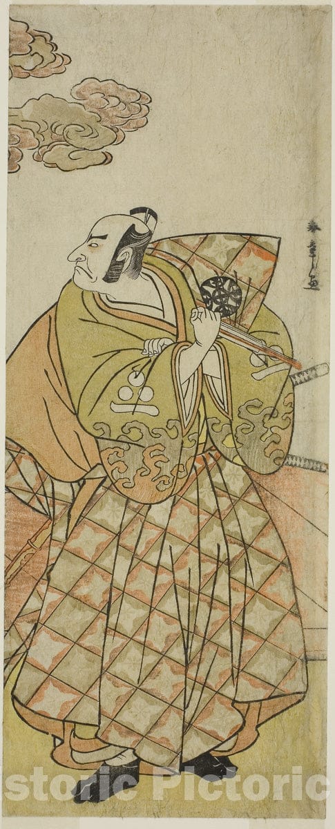 Art Print : Shitenno Tonoi no Kisewata v3, Katsukawa Shunsho, c 1765, Vintage Wall Decor :