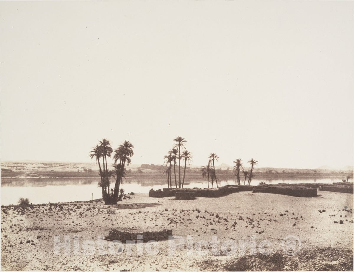 Photo Print : Félix Teynard - Dakkeh, Village et Rives du Nil : Vintage Wall Art