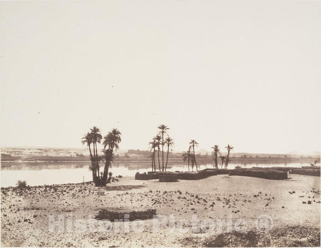 Photo Print : Félix Teynard - Dakkeh, Village et Rives du Nil : Vintage Wall Art