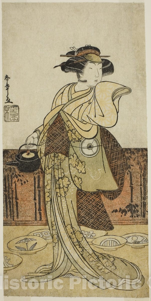 Art Print : The Actor Iwai Hanshiro IV as Tsukisayo in the Play , Katsukawa Shunsho, c 1773, Vintage Wall Decor :