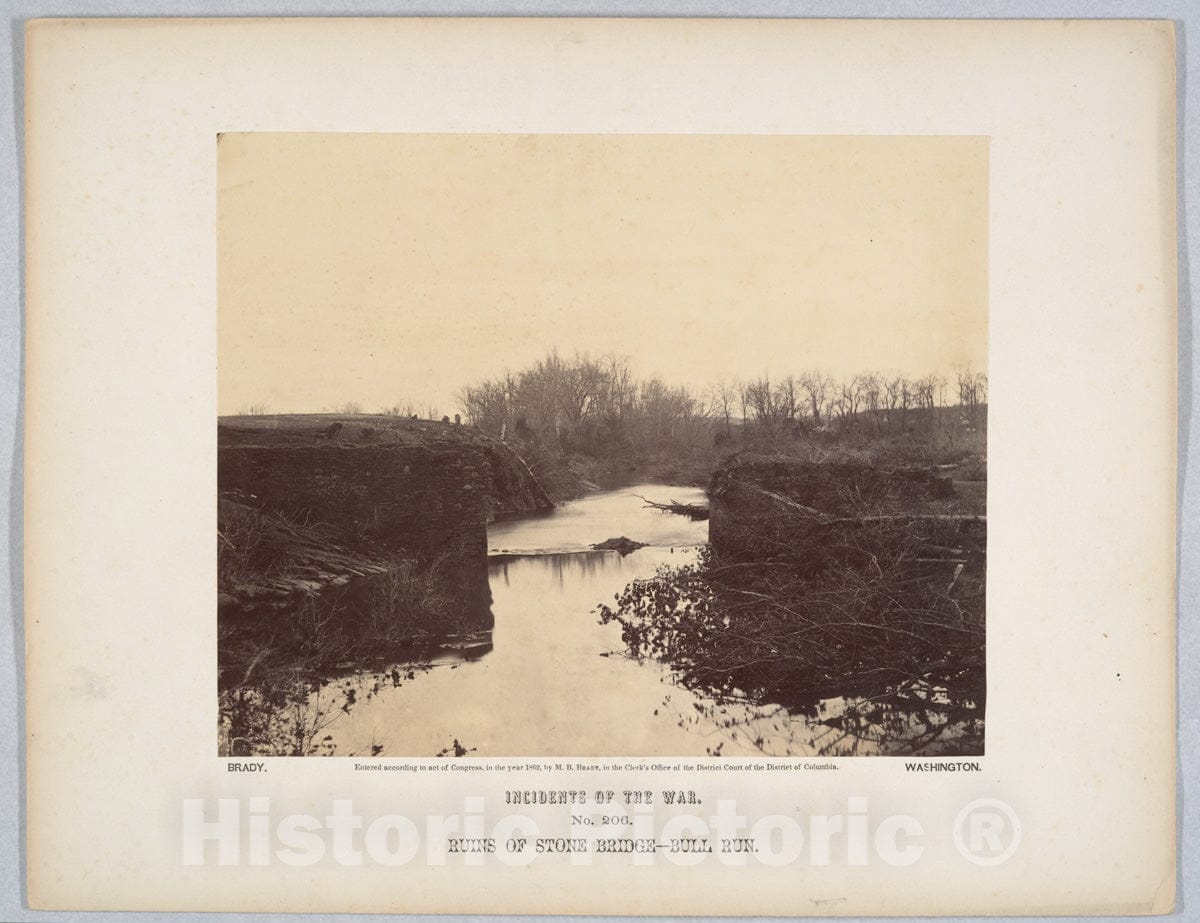 Photo Print : Mathew B. Brady - Ruins of Stone Bridge - Bull Run : Vintage Wall Art