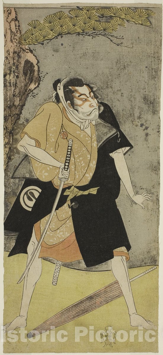 Art Print : The Actor Sawamura Sojuro II as an Outlaw, Katsukawa Shunsho, c 1783, Vintage Wall Decor :